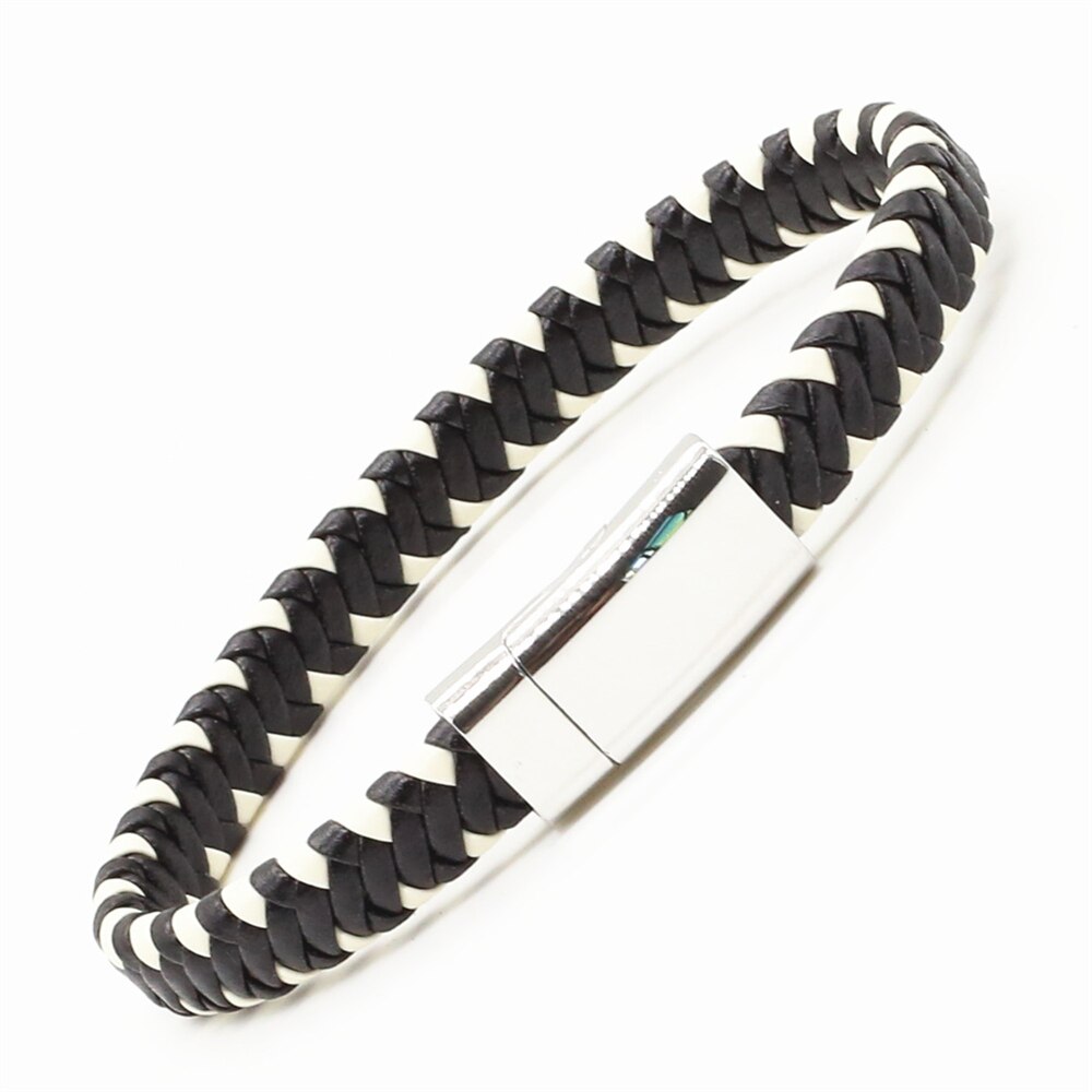 Trendikäs käsintehty kudos punos vintage naaras femme homme mies magneetti mansetti pu nahka naisten rannekoru koruja asusteita