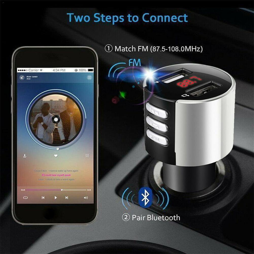 Bluetooth Auto Fm-zender Radio Adapter Dual Usb Telefoon Oplader MP3 Speler Snel Opladen Voor Iphone Xiaomi Huawei Samsung