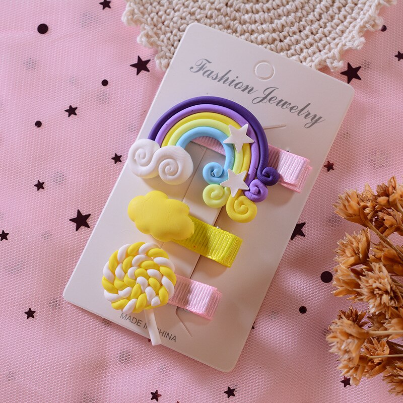 3 uds Piruleta de arcoíris para niños horquilla accesorios de lindos una variedad de colores de caramelo para elegir, de cumpleaños para bebés