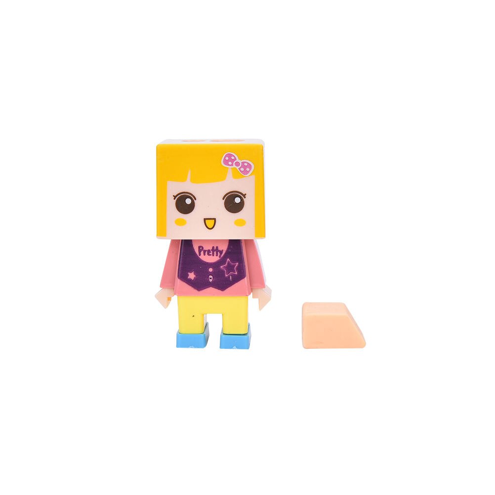 Funny Pupil Cartoon Diy Assembly Child Villain Double Hole Kid Pencil Sharpener With The Eraser Color Random Pencil Knife