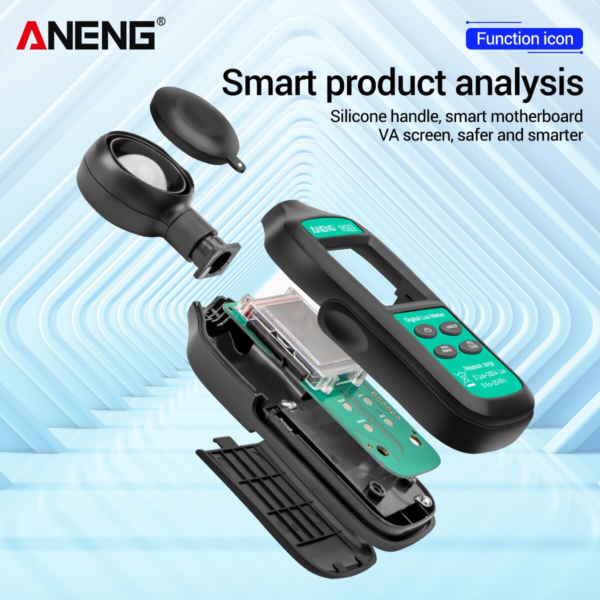 ANENG Mini Digital Lux Meter 0-20,0000 Lux Illuminance Meter LCD Display Handheld Illuminometer Light Meter Photometer Luxmeter