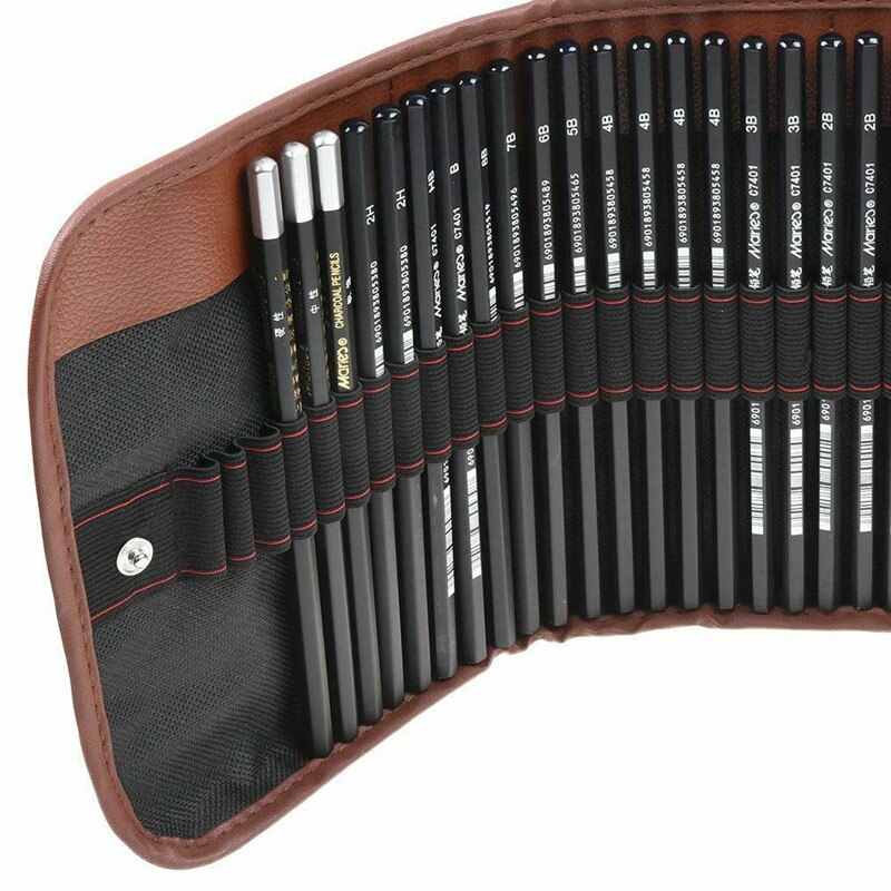 29pcs Drawing Sketch Set Charcoal Pencil Eraser Artist&amp;#39;s Student Drawing Supplies Art Craft Painting Sketching Kit