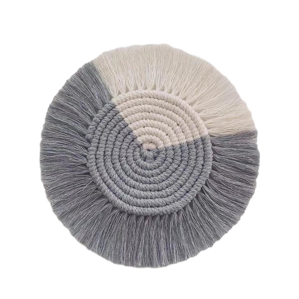 100% Katoen Weven De Cup Mat Ins Stijl Nordic Coaster Handwoven Warmte Isolatie Herbruikbare Cup Pad Mat Voor Home Office restaurant: B