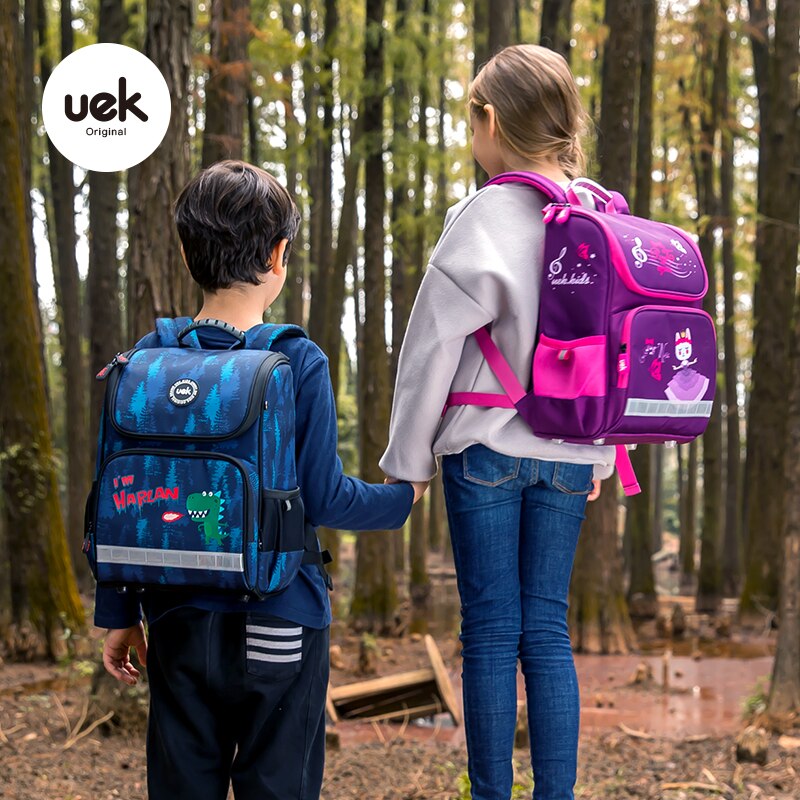 Uek Kid Primary Schoolbag Stationery Book Organizer Bag Backpack For School Girl Dinosaur Shoulders Toddler Boys Bookbag Student