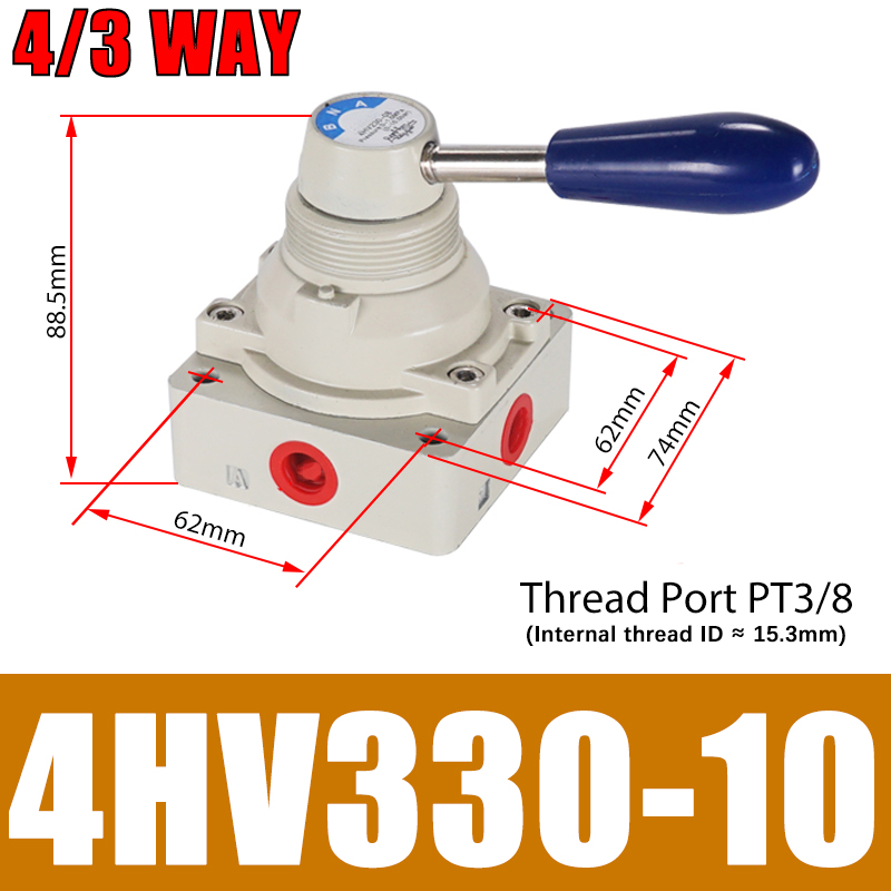 Manuel ventil/manuel kontakt/manuel retningsventil/manuel styringsluftventil hv -02 hv-03 hv-04 trevejs firevejsventil: Lys lilla