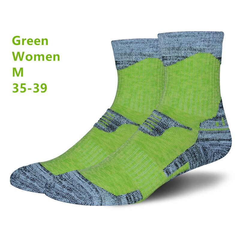 Winter Thermische Ski Sokken Katoen Sport Snowboard Fietsen Sokken Thermosocks Beenwarmers Voor Mannen Vrouwen M L RB037: Women Green M