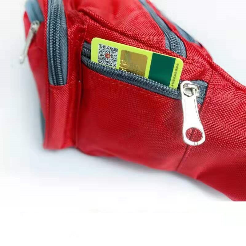 Unisex Canvas Waist Bag - Multi-Pocket Travel Fanny Pack - Adjustable Belt