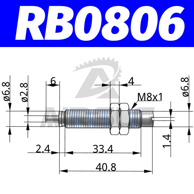 Pneumatisk hydraulisk støtdemper justerbar hydraulisk buffer rb serie  rb0805 rb1007 med hette rbc 1007 rbc 2725: Rb0806