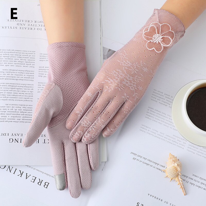 Mesh Breathable Gloves Outdoor UV-proof Riding Screen Show Party Household Summer Sun Protection Bike Cycling Mittens Guantes: E