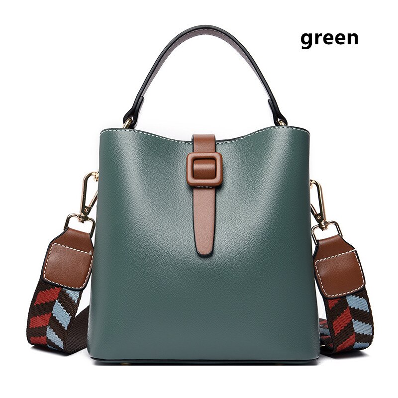 Bolso de hombro de de banda ancha para mujer, bandolera de alta capacidad, de viaje, de cuero Pu,: green