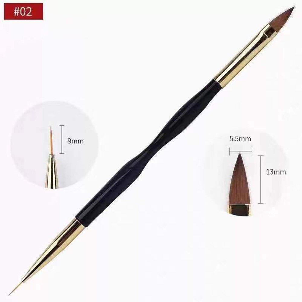 Pink Portable Lightweigt Slim Nail Art Acrylic Brush Metal Handle with Diamond Kolinsky Magic Hair Pencil for DIY Nail Art: 02