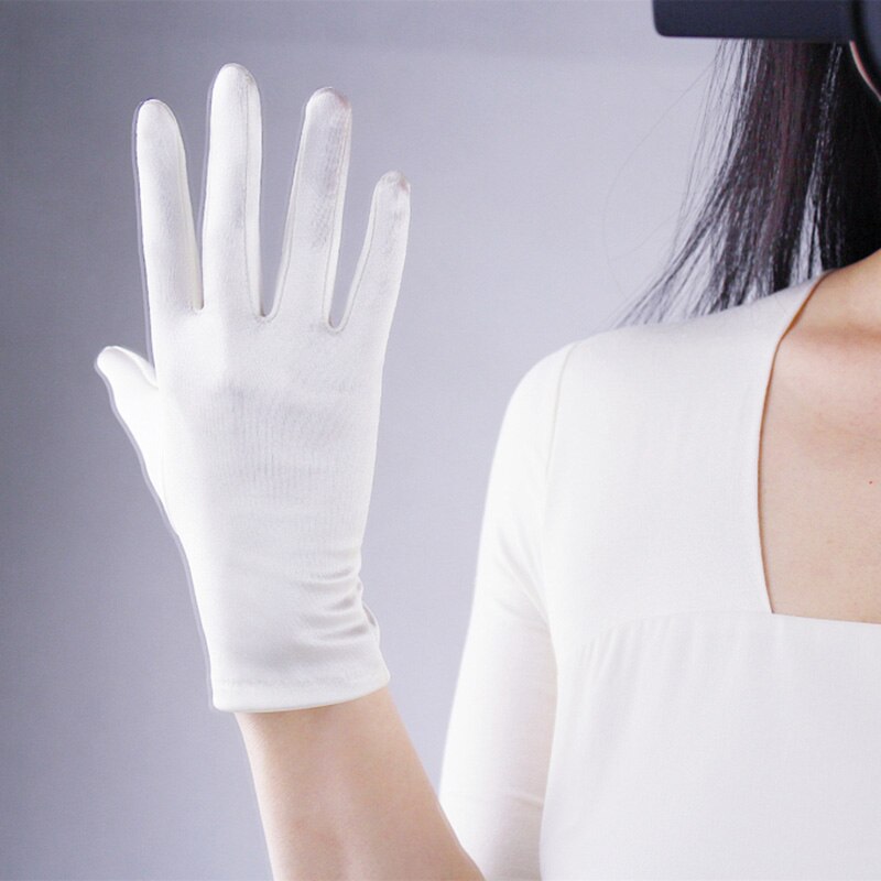 Mitaine élastique en Satin de soie mercerisé pour femmes, 22cm, pour soirée dansante, légère, couleur unie, pour la conduite, , L78