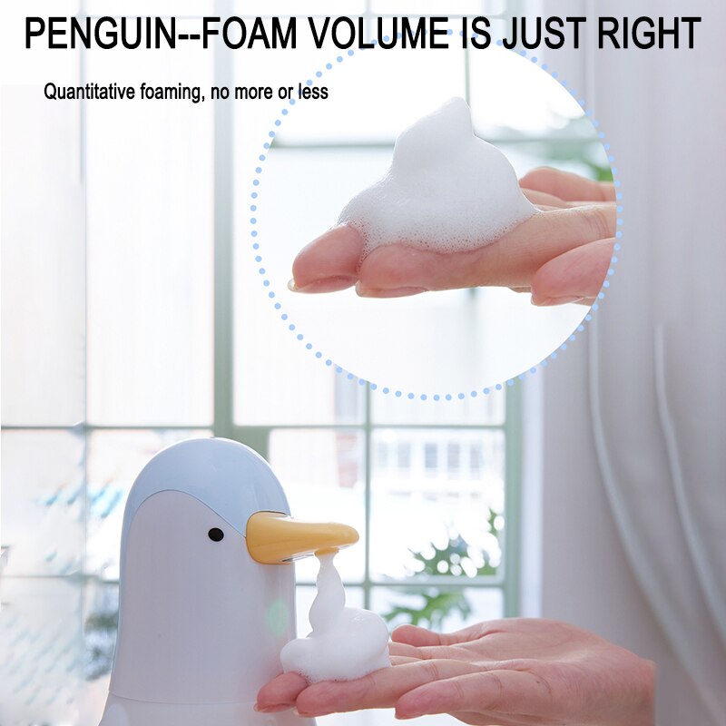Pingouin – distributeur automatique de savon mousseux pour les mains, Machine à Induction, lave-mains pour salle de bains et cuisine, pompe à mousse pour enfants