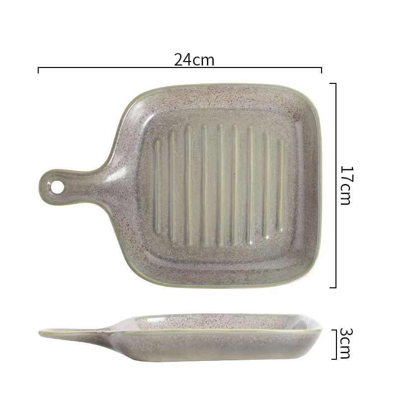 FANCITY Home baking trays, ceramic handle plates, oven baking, rice plates, dish plates: 4