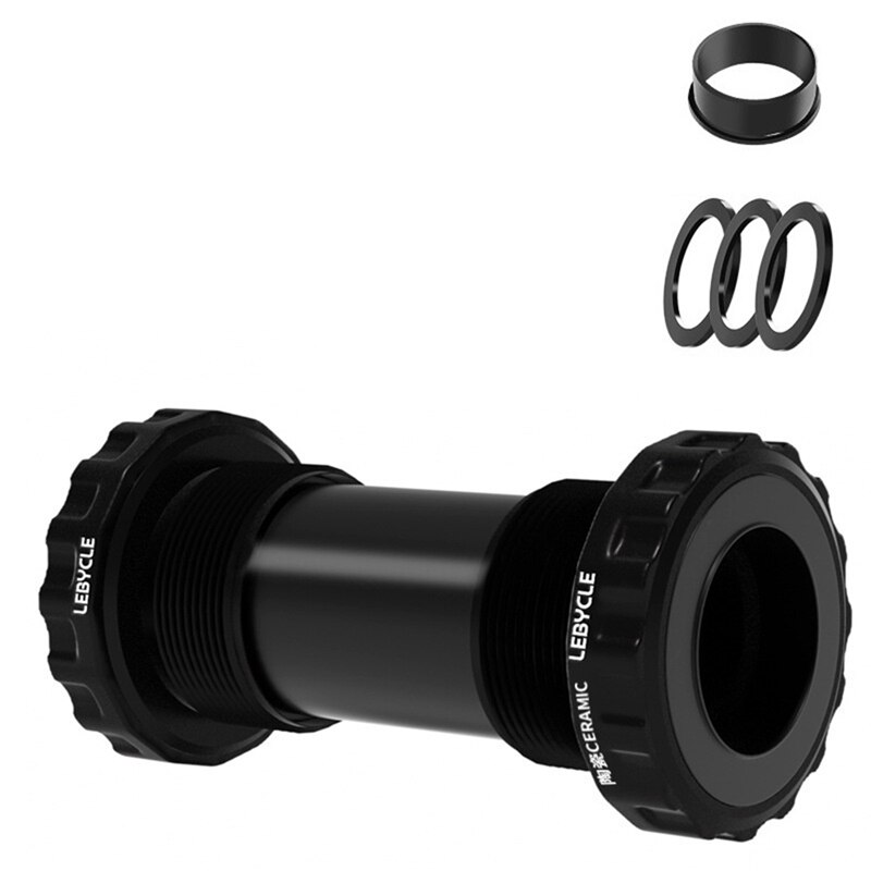 Lebycle Bike Bottom Bracket Set Sealed Bearing Thread Type 68 73Mm BSA68 BB91 Shell 24Mm MTB Road Bike Bottom Bracket: Black