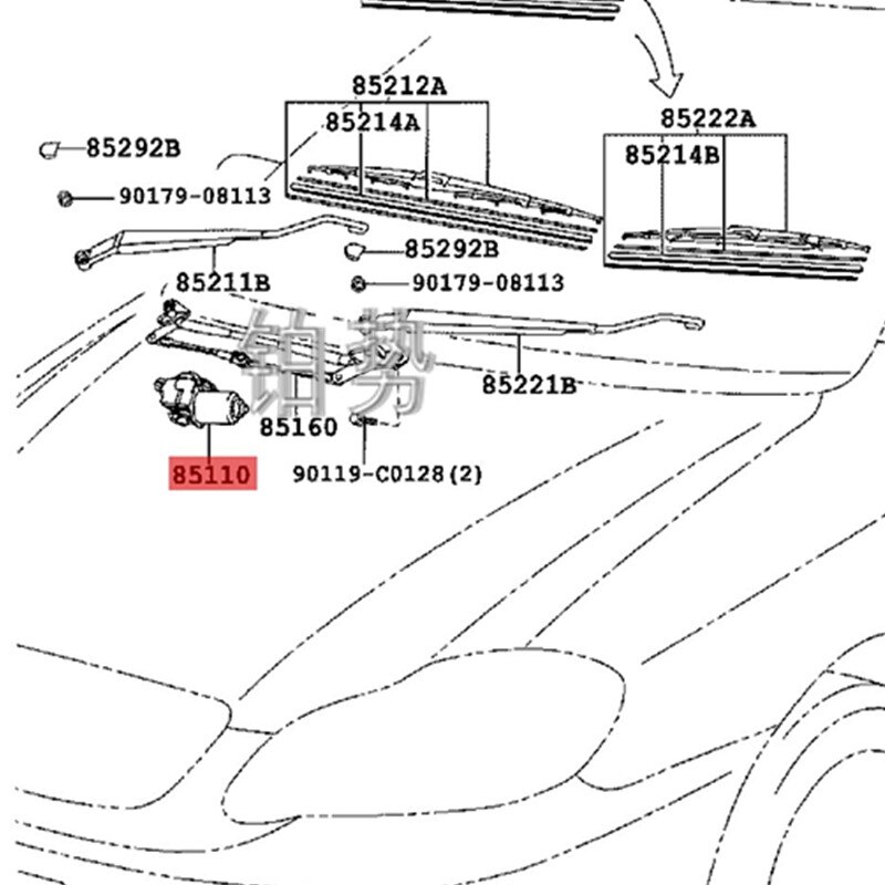 Car Front windshield wiper motor assembly 2004-Toy otaC ORO LLA AVE NSIS 1.8L GL-i Wiper motor Water spray wiper arm motor