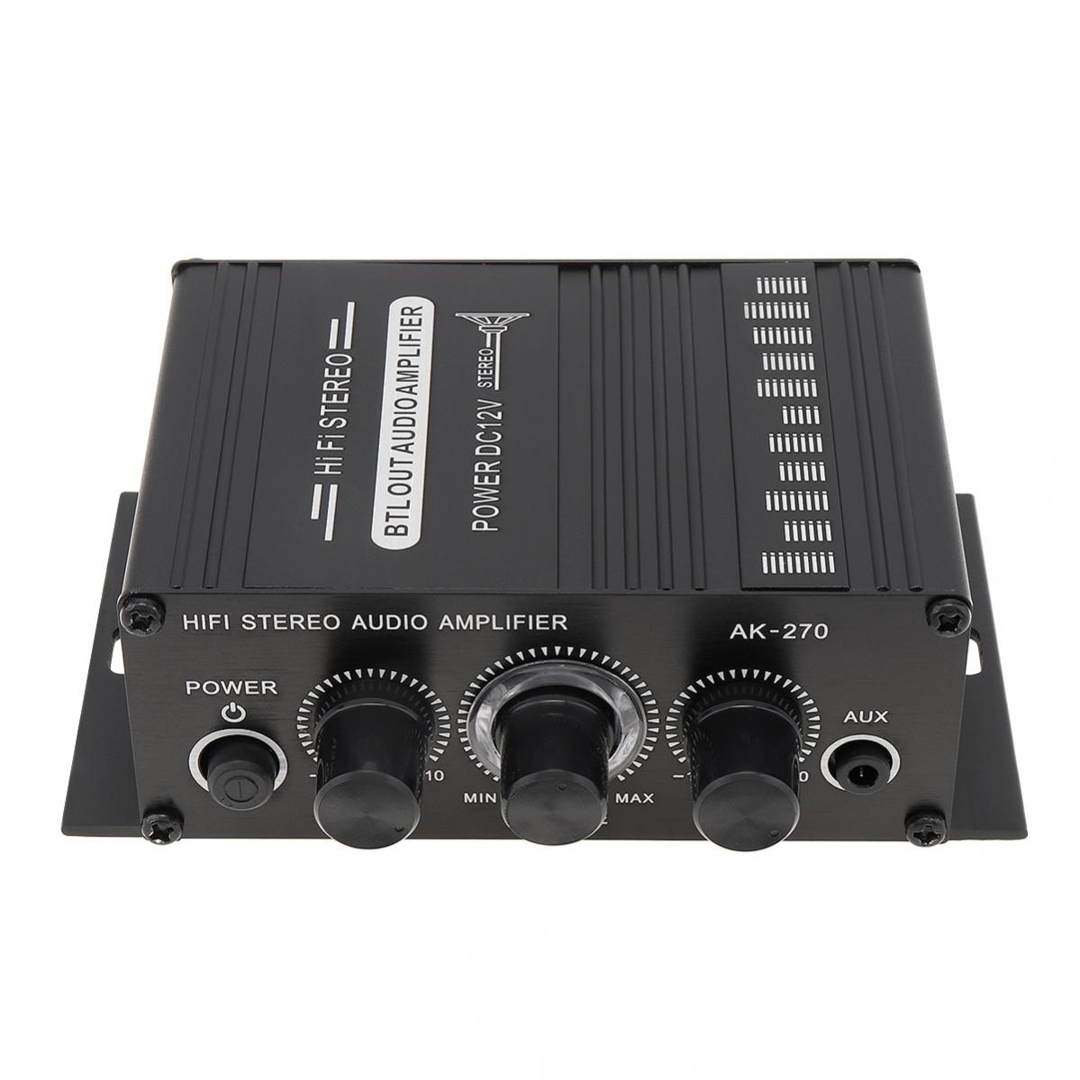 Ak270 hifi stereo effektforsterker lyd til bil karaoke hjemmekino 2 kanals klasse d lydforsterker støtte usb sd aux inngang