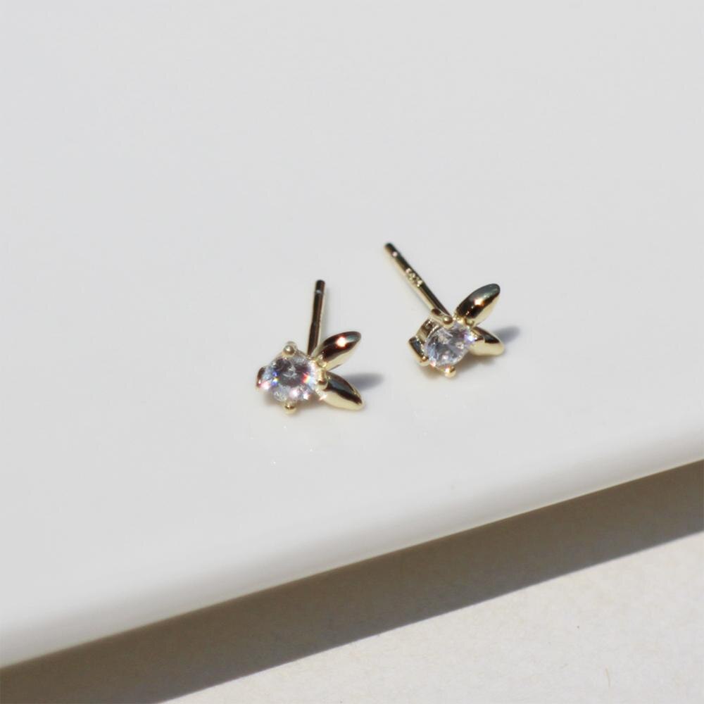 925 Sterling Zilveren Oorbel Mode Persoonlijkheid Zirkoon Onregelmatige Mini Mooie Stud Oorbel Wilde Trend Vrouw Meisje Oor Sieraden: 1pair gold style 3