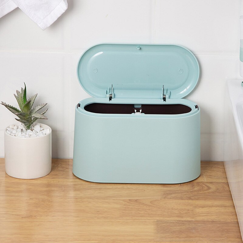 Waste Bin Small Trash Can Mini Desktop Litter Trash Tabletop Trashbox for Desk Car Trash Bin Pink