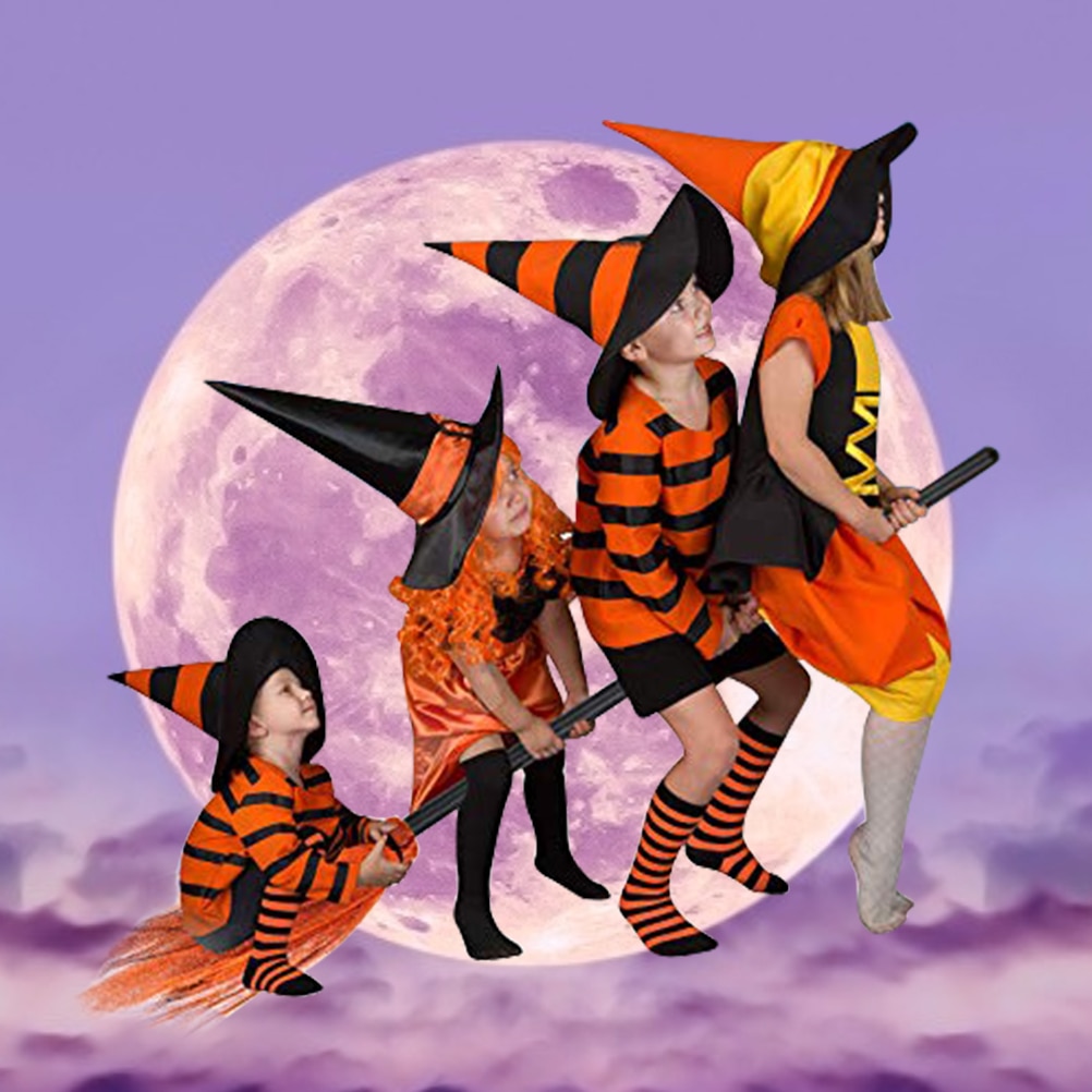 Til halloween heksekost plast kost rekvisitter til udklædningsfest halloween dekoration kost rekvisitter