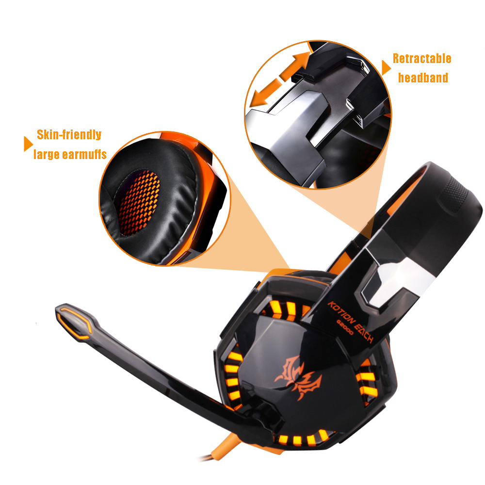 Headset over-ear trådbundna spelhörlurar gaming hörlurar djup bas stereo casque med mikrofon för  ps4 xbox pc laptop gamer