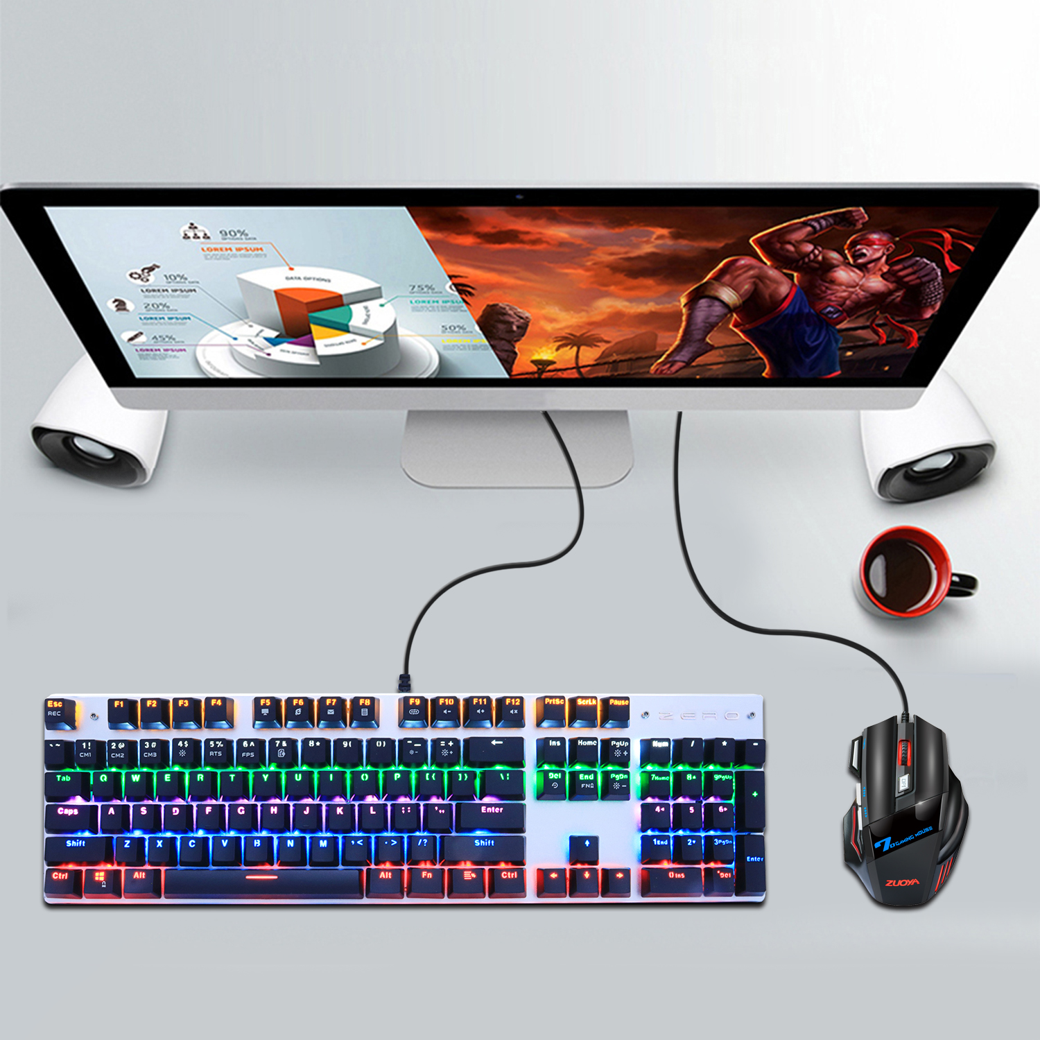 Wired Gaming Mechanical Keyboard Blue Red Switch 87/104keys Anti-ghosting Russian/US LED Backlit LED For Gamer Laptop Computer