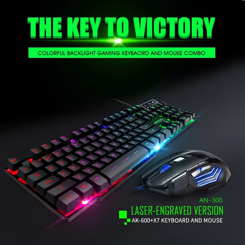 3 in 1 Sets Boy's E-sport Gaming Keyboard and 2400DPI Mouse Black Earphone Headset with Microphone LED Backlit Earphone