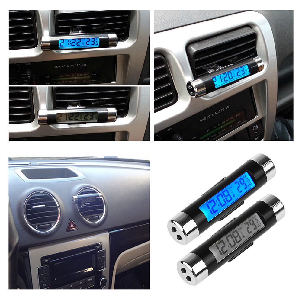 Auto Digitaluhr Temperaturanzeige Elektronische Uhr Thermometer Auto Elektronische Uhr LED-Hintergrundbeleuchtung Digitalanzeige Uhr