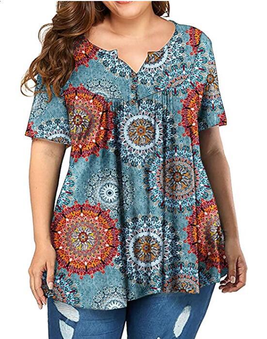 2022 Zomer Vrouw T-shirt Losse Vintage Korte Mouw Gedrukt Tshirts Vrouwelijke Vet Mm Plus Size Vrouwen Kleding Grote Maat Tops