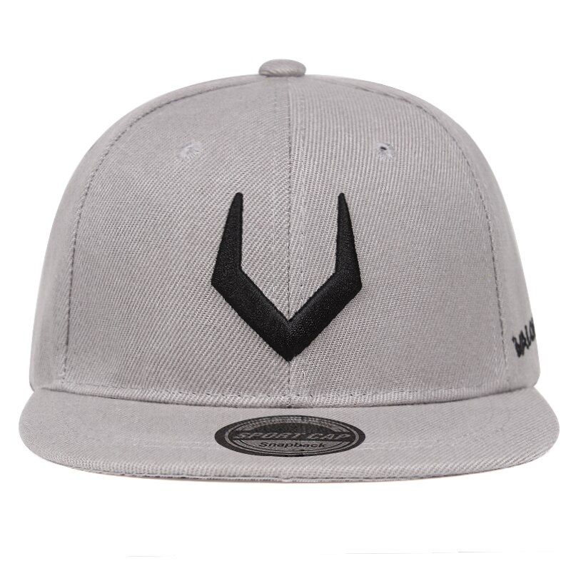 Gorra de béisbol con bordado de Antler v para bebé, gorras para el sol ajustables de algodón: gray V