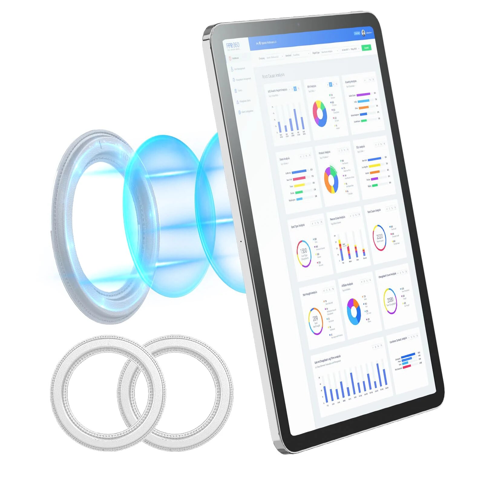 Magnetic Tablet Wall Mount,iPad Holder Mount,Cradle Magnet for IPad, SnapHold Magnetic Sticker for Home,Office,Fridge: WHITE