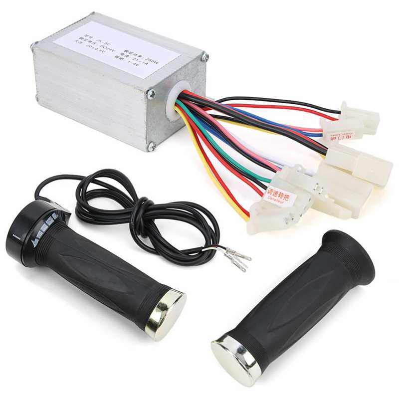 E-Bike 24V 250W Brush Controller Extended Cable Thumb Throttle Grip Set Electric Bicycle Motor and Handbar Accessories