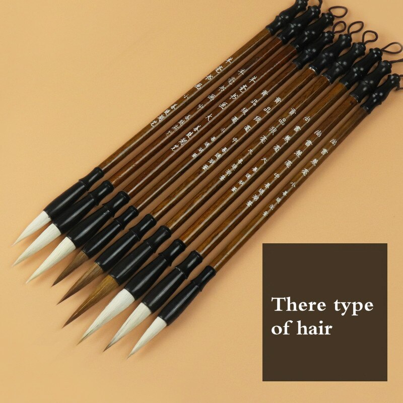 Huzhou Calligraphy Brush Set Wolf Woolen Hair Writing Brush Calligraphy Drawing Freehand Painting Brushes Brush Pen Tinta China