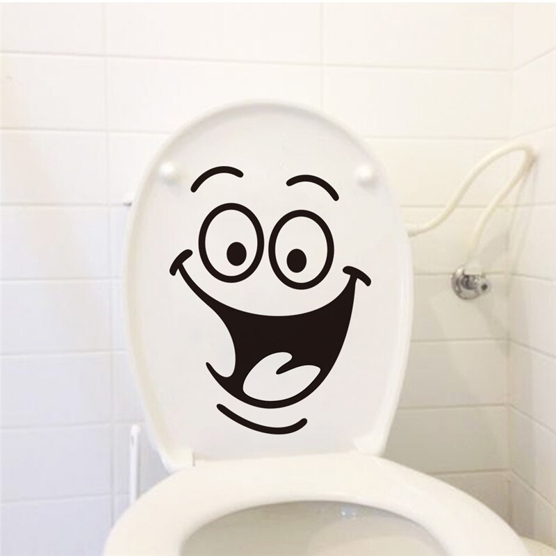 Grote Ogen & Mond Smiley Gezicht Wc Stickers Creatieve Wc Wassen Kamer Decoraties Diy Home Decals Pvc Wall Mural Art