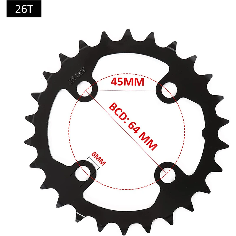 BUCKLOS 104/64 BCD Bicycle Chainring 22T 24T 26T 32T 38T 42T 44T MTB Chainring 9S 10S Mountain Bike Chainwheel Bicycle Parts: VIOLET/紫罗兰