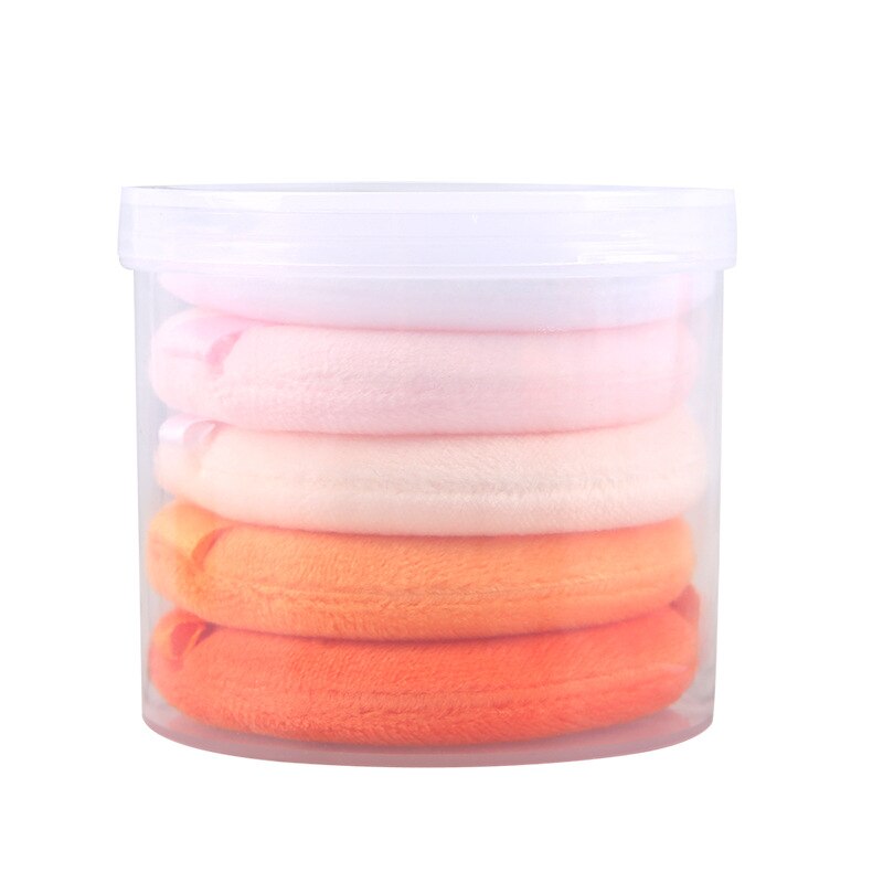 5 stk flocked puff rund facial ansigtspudder foundation puff bærbar blød kosmetisk puff makeup foundation