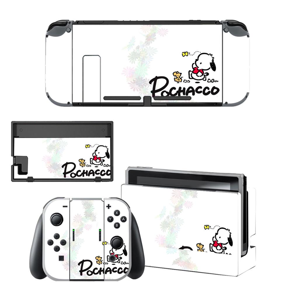 Pochacco-pegatinas de piel para Nintendo Switch, pegatinas de vinilo para consola Nintendo Switch y controlador Joy-Con