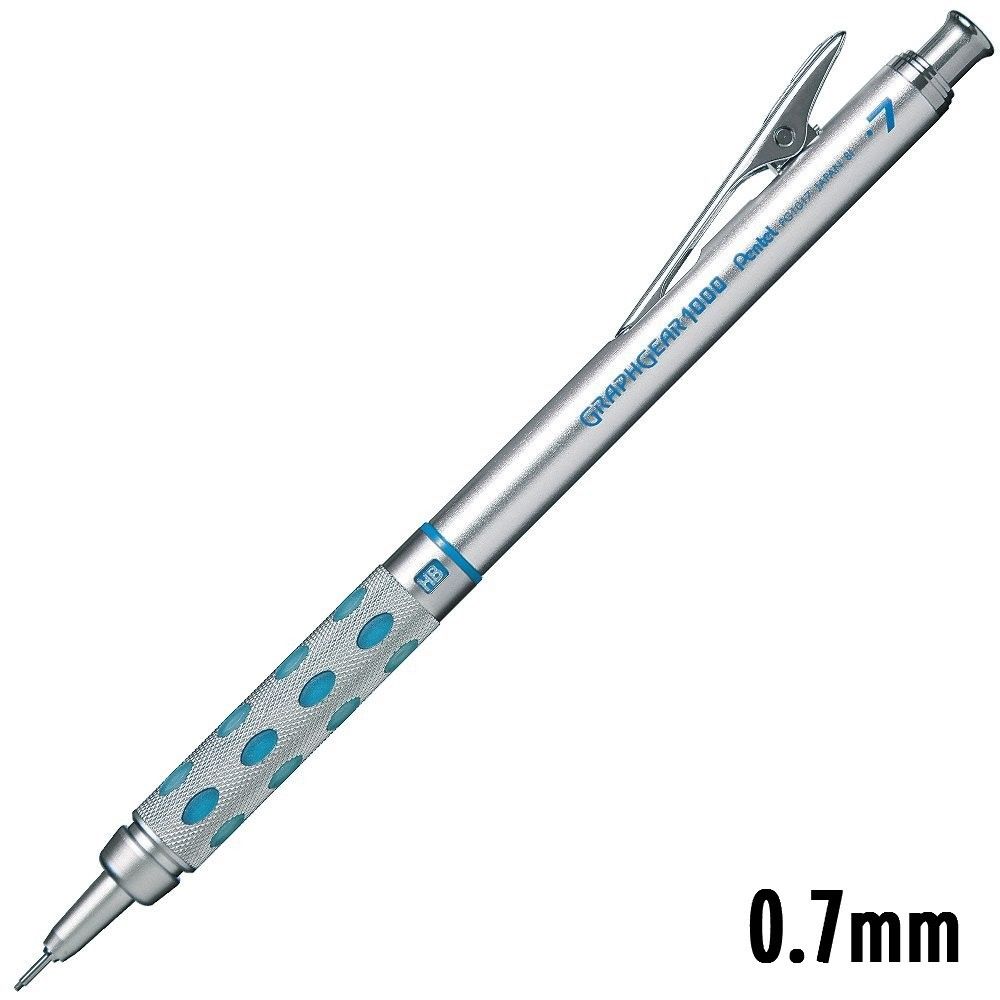 Pentel GraphGear 1000 barril de aluminio de dibujo de lápiz mecánico 0,3/0,5/0,7/0,9 suministros para oficina y escuela: 07mm 1Pc