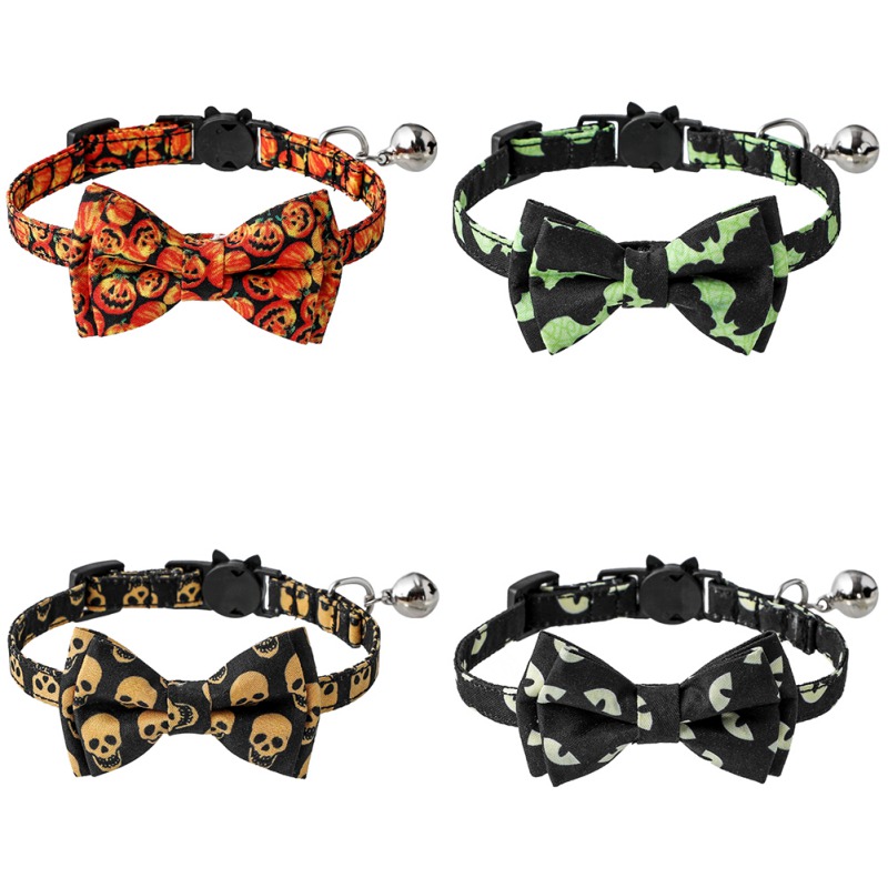 Collar de seguridad para gatos, Collar de liberación rápida para gatitos, Halloween, Navidad, con campana para gatitos y cachorros