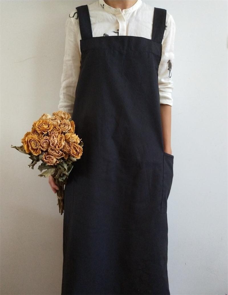 Verano algodón Simple de delantales de mujeres impermeable Antifouling hogar delantal cocina peluquería jardín