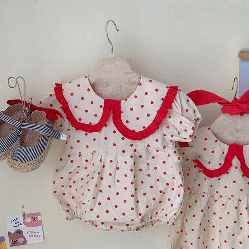 MILANCEL Baby kleidung große sisiter und wenig schwester bodys nette große schwester kleid Polka Punkt Kleinkind mädchen bodysuit