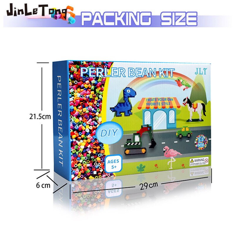 24 couleurs Hama perles 5mm Kit de jouets 5mm fusible perles 3D Puzzle bricolage jouet enfants à la main jouet éducatif