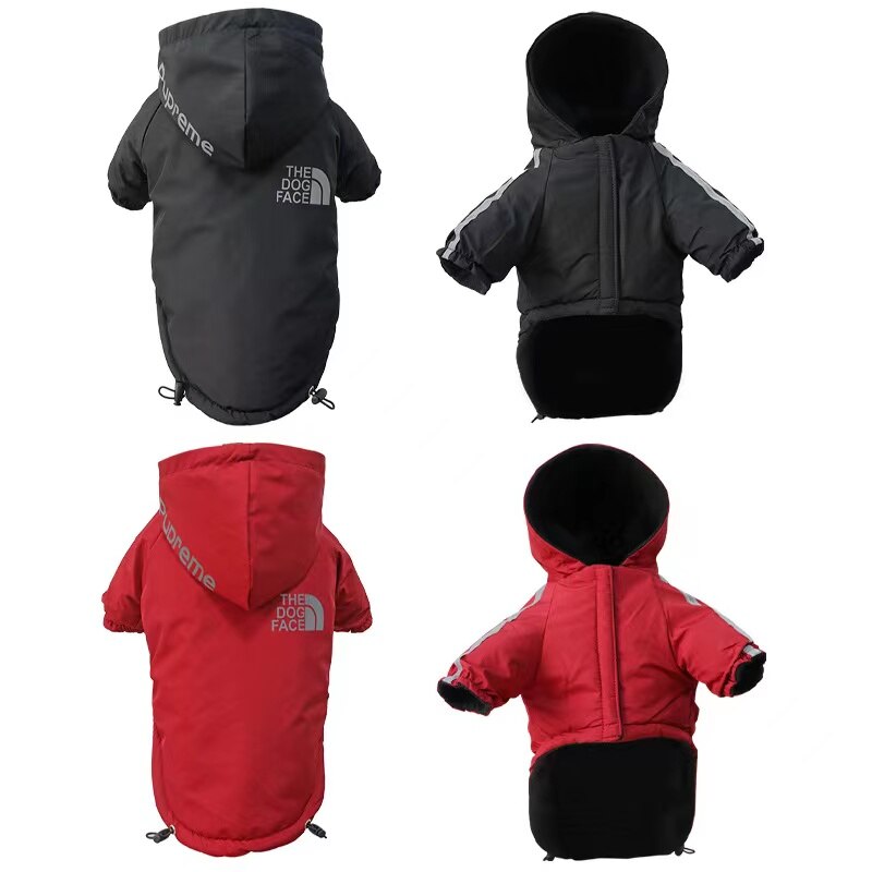 Herfst Winter Hond Kleding Reflecterende Hoodie Hond Gezicht Mode Huisdier Jas Winddicht Comfortabele Teddy Bulldog Jas