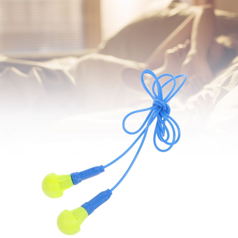 Soft Foam Corded Ear Plugs Hearing Protection Noise Reduction Earplugs Reusable B2QF