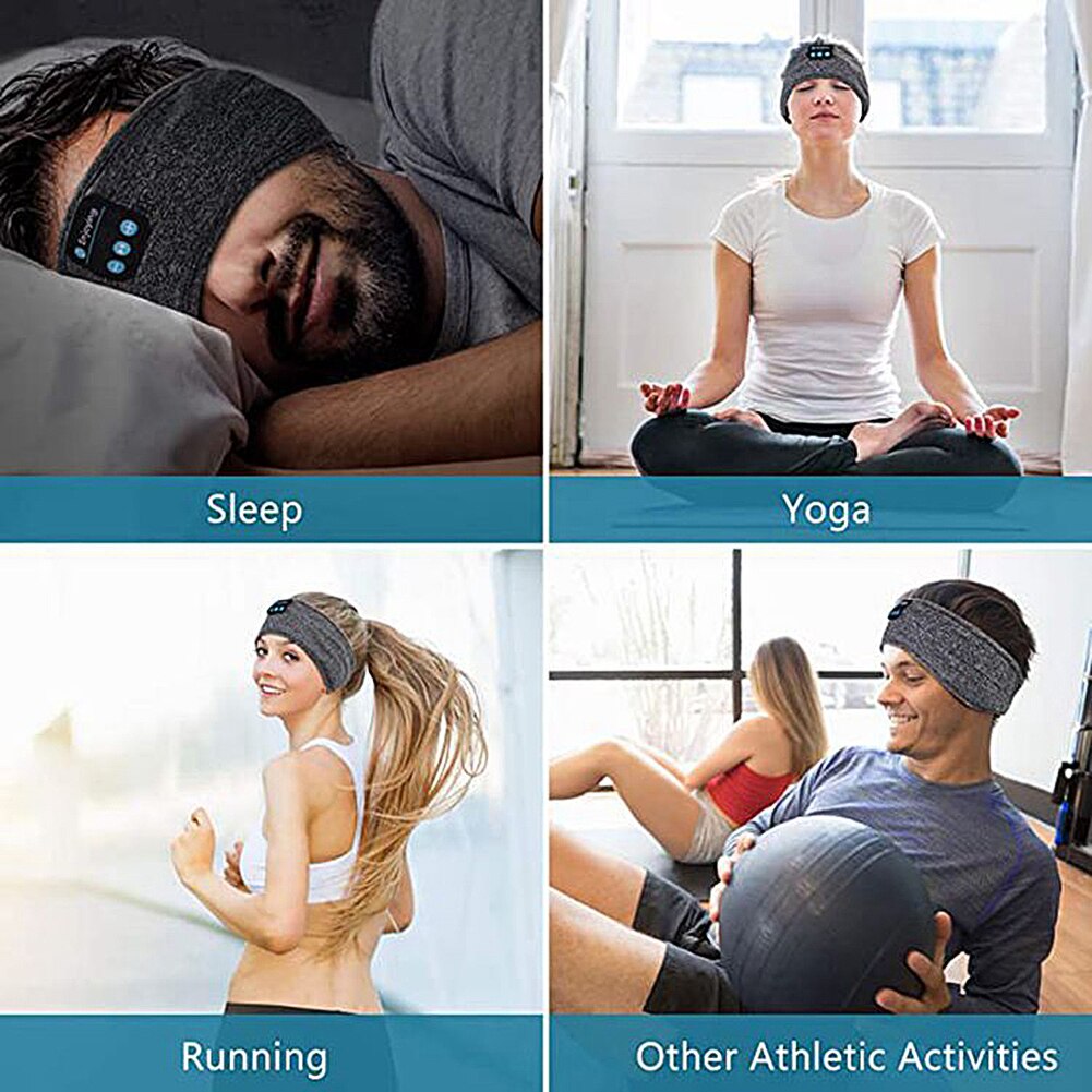 Draadloze Bluetooth Hoofdtelefoon Hoofdband Sport Yoga Fitness Running Stereo Oortelefoon Slaap Headset Hoofddoek Muziek Hoofdband