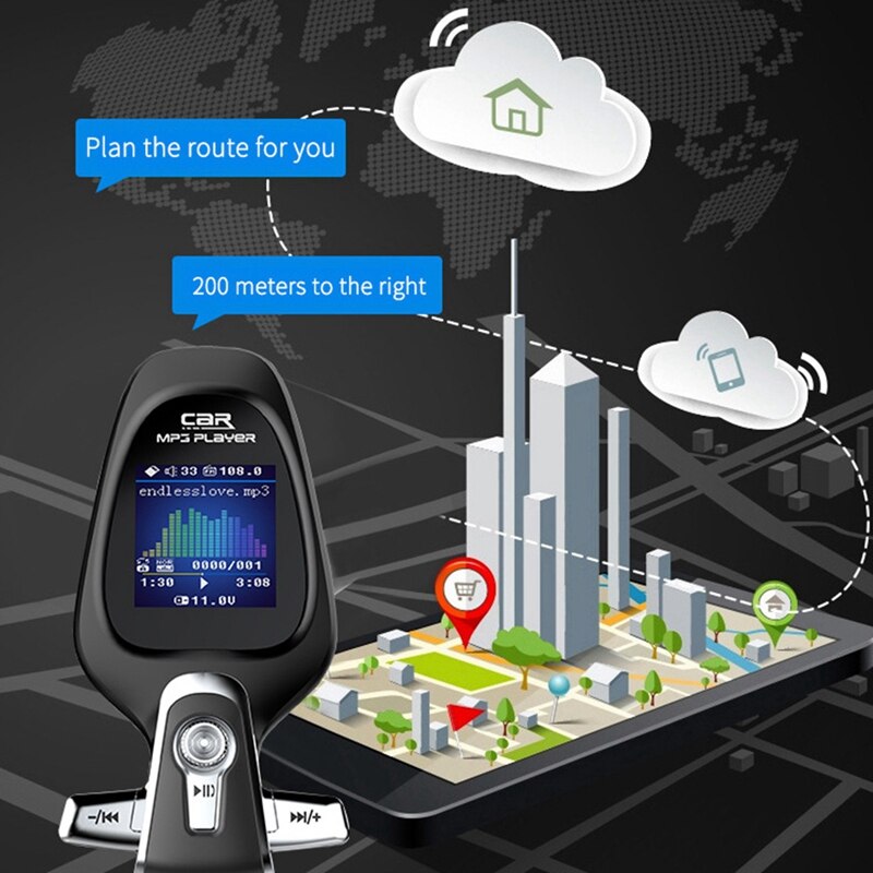 BT28 Color Screen QC 3.0 Fast Charge Multi-Function Card Car Bluetooth FM Transmitter Car Mp3 Player Adapter Charger