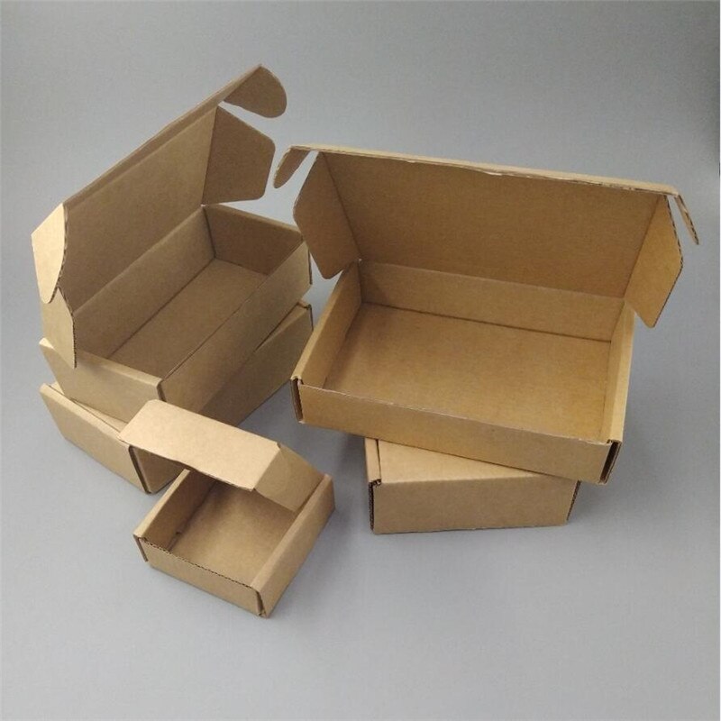 12.5*10.6*3.9Cm Kraft Kartonnen Bruine Kartonnen Doos Kleine Doos Kraft Post Dozen