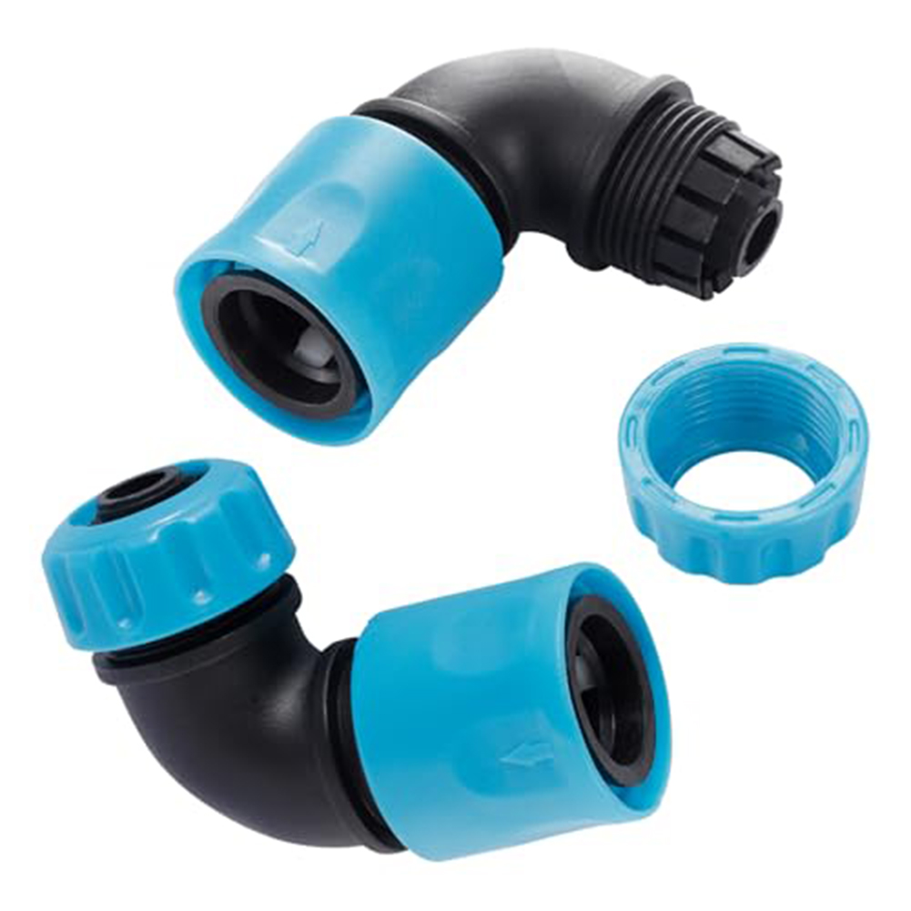 Connecteurs rapides coudés, Angle de 90 degrés pour jardin, tuyau de 1/2 pouces, adaptateur de connecteur de connexion d'irrigation d'eau de jardin, 2 pièces