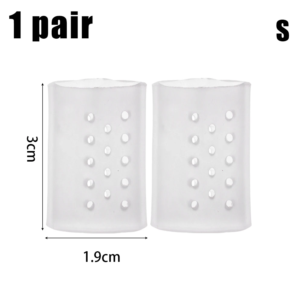5pairs Toe Protective Covers Double Opening Breathable Silicone Toe Caps Soften Calluses and Corns Transparent Foot Care Tools: Light Grey