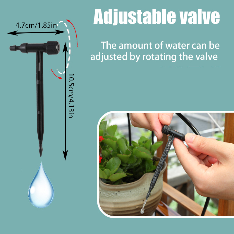 Garten Schwarz Einstellbare ventil Tropf Bewässerung Kit Topfpflanze Bewässerung Gerät 4/7mm Schlauch Bewässerung Sparen MicroDripper Gewächshaus